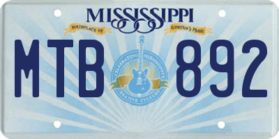 MS license plate MTB892