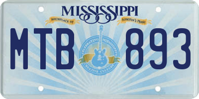 MS license plate MTB893