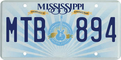 MS license plate MTB894