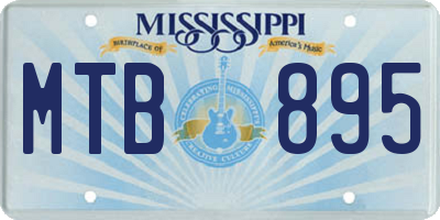 MS license plate MTB895