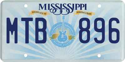 MS license plate MTB896