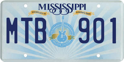 MS license plate MTB901