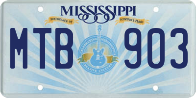MS license plate MTB903