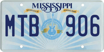 MS license plate MTB906