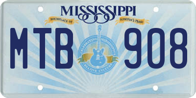 MS license plate MTB908