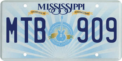 MS license plate MTB909