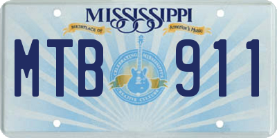 MS license plate MTB911