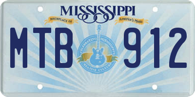 MS license plate MTB912