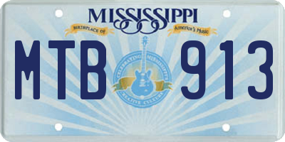 MS license plate MTB913