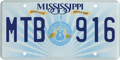 MS license plate MTB916