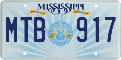 MS license plate MTB917