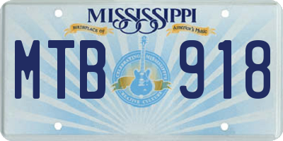 MS license plate MTB918
