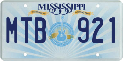 MS license plate MTB921