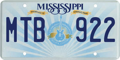 MS license plate MTB922