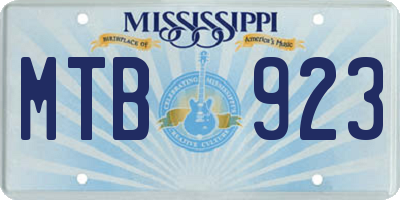 MS license plate MTB923