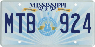 MS license plate MTB924