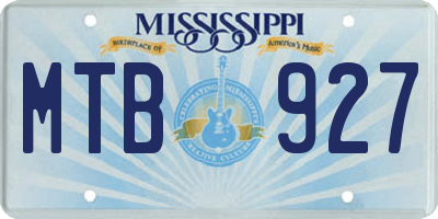 MS license plate MTB927
