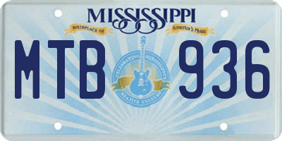 MS license plate MTB936