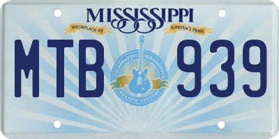 MS license plate MTB939