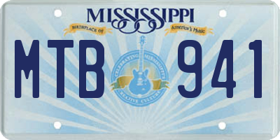 MS license plate MTB941