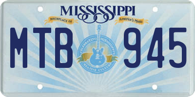 MS license plate MTB945