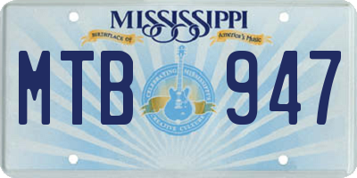 MS license plate MTB947