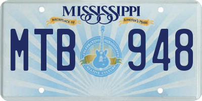MS license plate MTB948