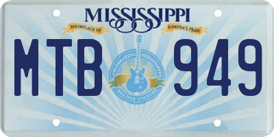 MS license plate MTB949