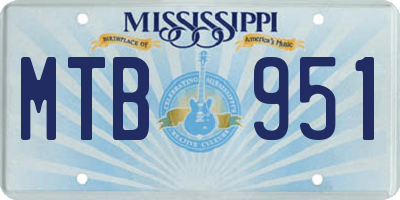 MS license plate MTB951