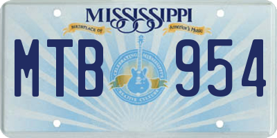 MS license plate MTB954