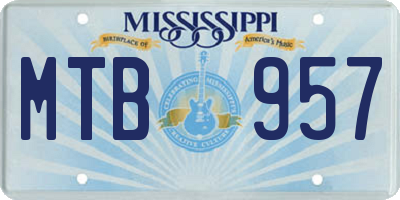 MS license plate MTB957