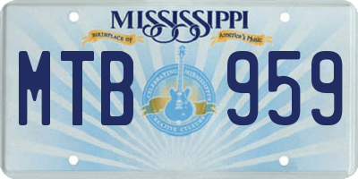 MS license plate MTB959