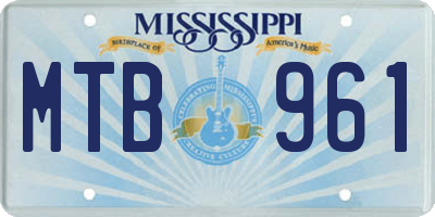 MS license plate MTB961