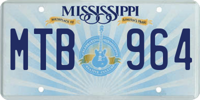 MS license plate MTB964