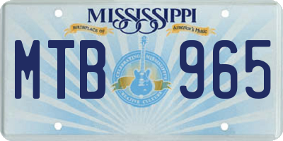MS license plate MTB965