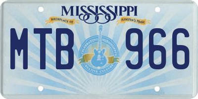 MS license plate MTB966