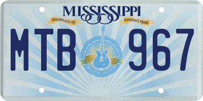 MS license plate MTB967