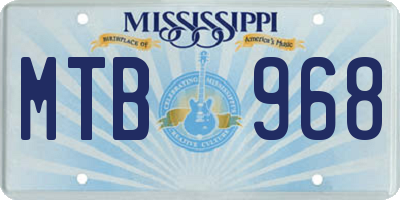 MS license plate MTB968