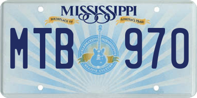 MS license plate MTB970
