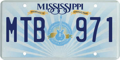MS license plate MTB971