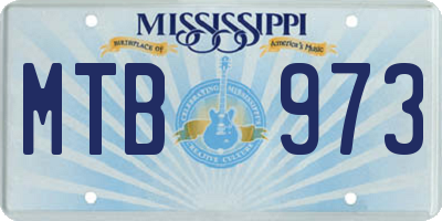MS license plate MTB973