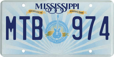 MS license plate MTB974