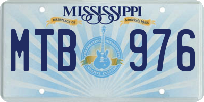 MS license plate MTB976