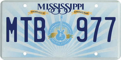 MS license plate MTB977