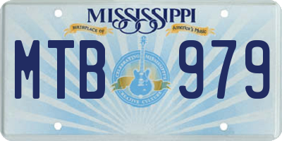 MS license plate MTB979