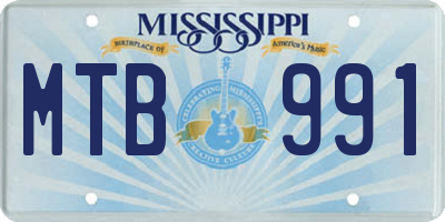 MS license plate MTB991