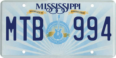 MS license plate MTB994