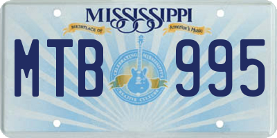 MS license plate MTB995