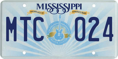 MS license plate MTC024