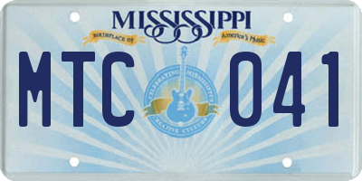 MS license plate MTC041